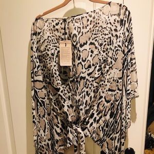 Roberto Cavalli new with tags tunic blouse w/ tie